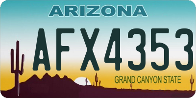 AZ license plate AFX4353