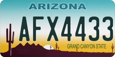 AZ license plate AFX4433