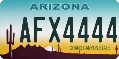 AZ license plate AFX4444