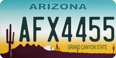 AZ license plate AFX4455