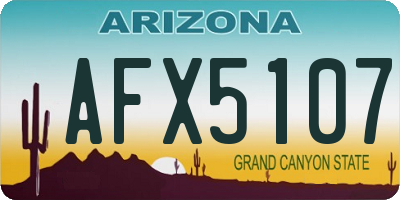 AZ license plate AFX5107