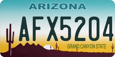 AZ license plate AFX5204