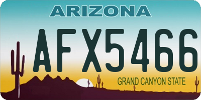AZ license plate AFX5466