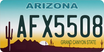 AZ license plate AFX5508
