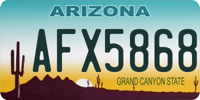 AZ license plate AFX5868