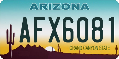 AZ license plate AFX6081