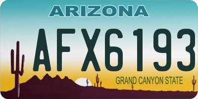 AZ license plate AFX6193