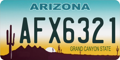 AZ license plate AFX6321