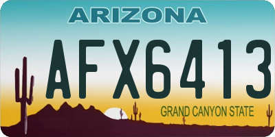 AZ license plate AFX6413
