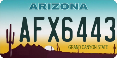 AZ license plate AFX6443