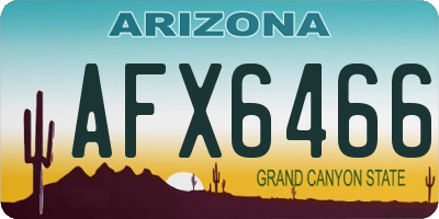 AZ license plate AFX6466