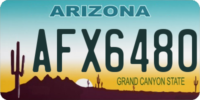 AZ license plate AFX6480