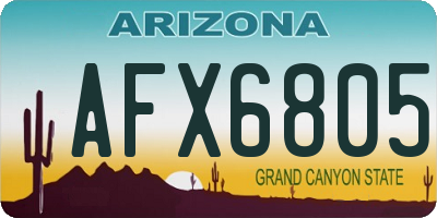 AZ license plate AFX6805
