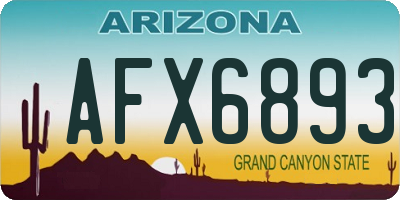 AZ license plate AFX6893