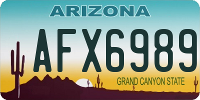 AZ license plate AFX6989