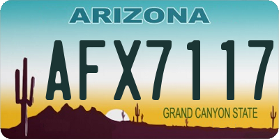 AZ license plate AFX7117