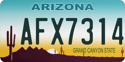 AZ license plate AFX7314