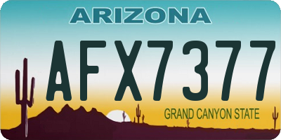 AZ license plate AFX7377