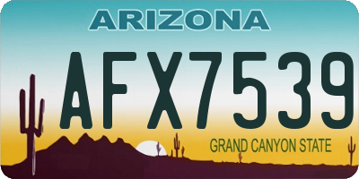 AZ license plate AFX7539