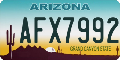 AZ license plate AFX7992