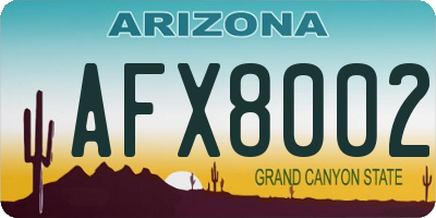 AZ license plate AFX8002