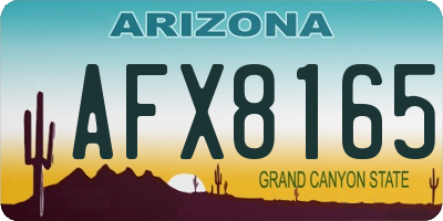 AZ license plate AFX8165