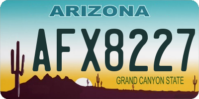 AZ license plate AFX8227