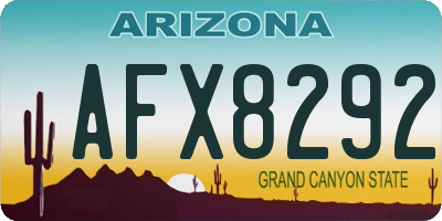 AZ license plate AFX8292