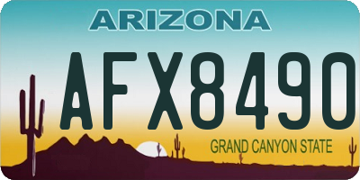 AZ license plate AFX8490
