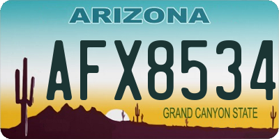AZ license plate AFX8534