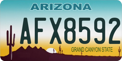 AZ license plate AFX8592