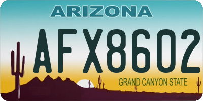AZ license plate AFX8602