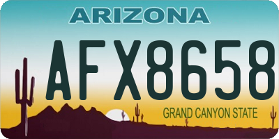 AZ license plate AFX8658