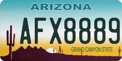 AZ license plate AFX8889