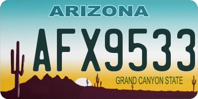 AZ license plate AFX9533