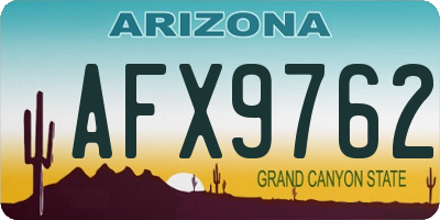 AZ license plate AFX9762