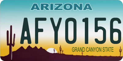 AZ license plate AFY0156