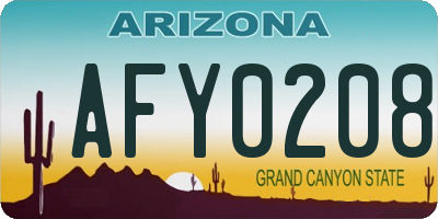 AZ license plate AFY0208