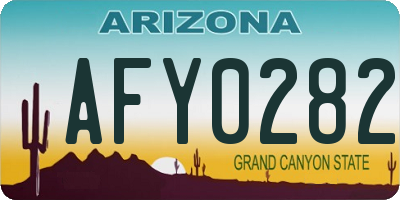 AZ license plate AFY0282