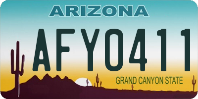AZ license plate AFY0411