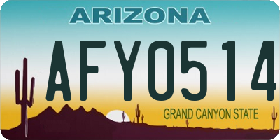 AZ license plate AFY0514