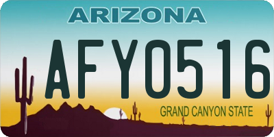 AZ license plate AFY0516