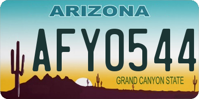 AZ license plate AFY0544