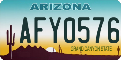 AZ license plate AFY0576