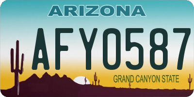 AZ license plate AFY0587