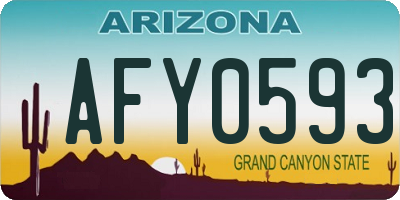 AZ license plate AFY0593