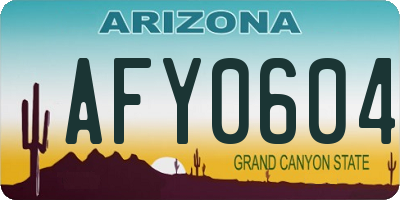 AZ license plate AFY0604