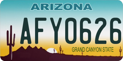 AZ license plate AFY0626