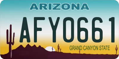 AZ license plate AFY0661