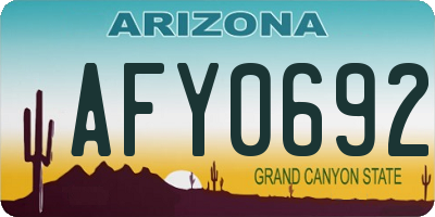AZ license plate AFY0692